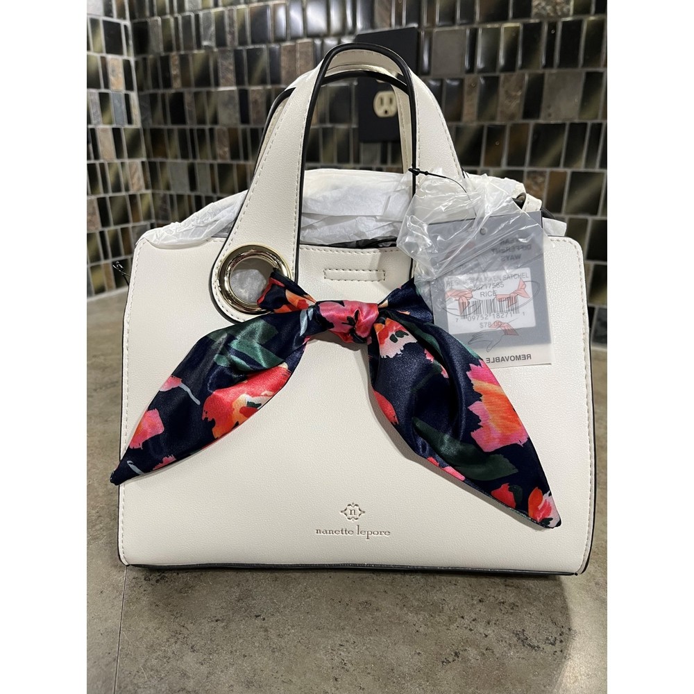 **NWT**Nanette Lepore Regina Shrunken Satchel; W/Removable Scarf; MSRP $78